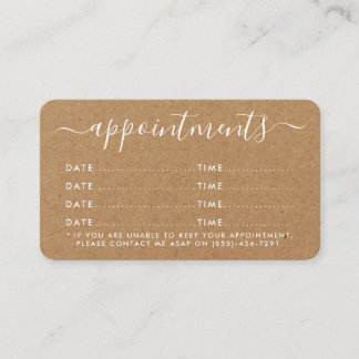D'accompagnement Carte de rendez-vous simple Script - Rustic Kraft