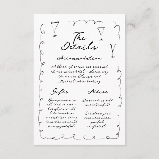 D'accompagnement Carte de réponse à insérer dans une enveloppe avec (Devant)