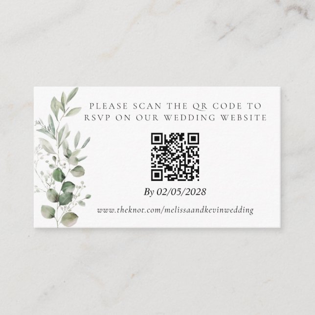 D'accompagnement Carte de réponse au code QR de RSVP de mariage (Devant)