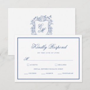 D'accompagnement Carte de réponse de mariage à motif floral vintage