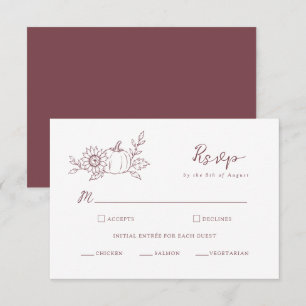 D'accompagnement Carte de réponse de mariage au tournesol et citrou