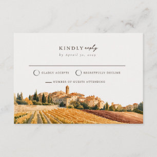 D'accompagnement Carte de réponse de mariage au vignoble toscan ens