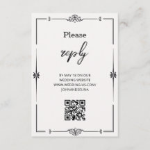 Carte de réponse de mariage bohème élégant minimal