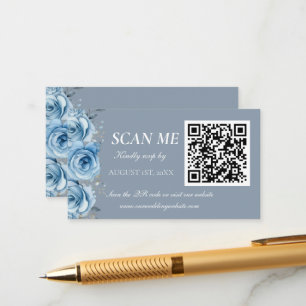 D'accompagnement Carte de réponse de mariage botanique or bleu pous