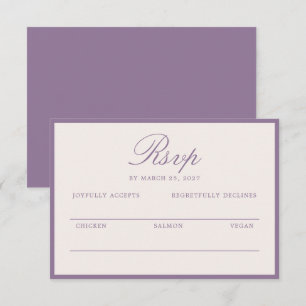 D'accompagnement Carte de réponse de mariage calligraphiée Olive Es