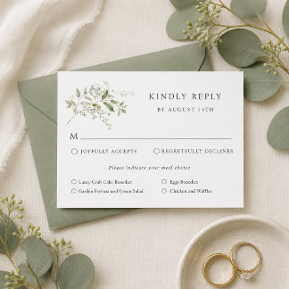 D'accompagnement Carte de réponse de mariage élégante à l'eucalyptu