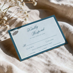 D'accompagnement Carte de réponse de mariage élégante à rayure bleu