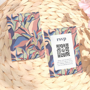 D'accompagnement Carte de réponse de mariage florale abstraite colo