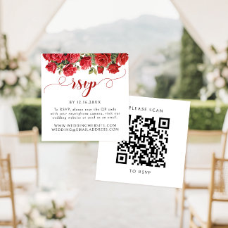 D'accompagnement Carte de réponse de mariage florale rouge Bourgogn