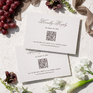 D'accompagnement Carte de réponse de mariage Ivoire et Marron Code