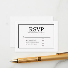 D'accompagnement Carte de réponse de mariage minimal élégant