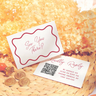 D'accompagnement Carte de réponse de mariage QR Code Cadre ondulé R