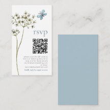 Carte de réponse de mariage QR Fleur sauvage Papil