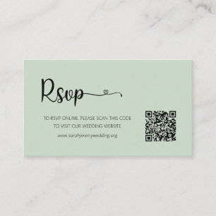 D'accompagnement Carte de réponse de mariage Simple Sage avec envel