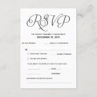 Carte de réponse élégante classique RSVP (réponse)