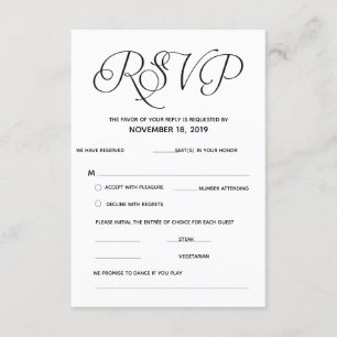 D'accompagnement Carte de réponse élégante classique RSVP (réponse)