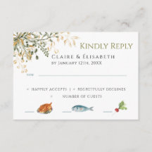 Carte de réponse élégante pour mariage