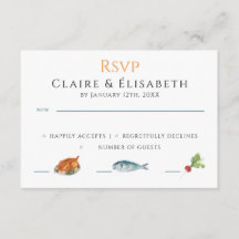 Carte de réponse élégante pour mariage