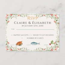 Carte de réponse élégante pour mariage