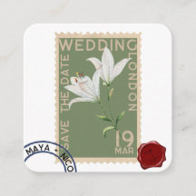Carte de réponse incluse avec un timbre vintage