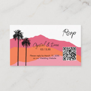D'accompagnement Carte de réponse incluse Palm Modern (rose)