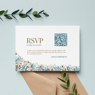 D'accompagnement Carte de réponse moderne de mariage avec code QR e