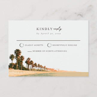D'accompagnement Carte de réponse pour mariage sur la plage aux pal