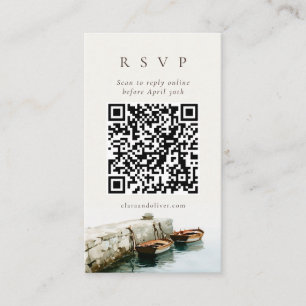 D'accompagnement Carte de réponse QR Code Bateau de pêche en bois C