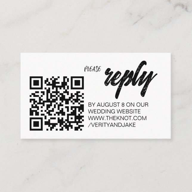 D'accompagnement Carte de réponse QR Code minimale blanche pour mar (Devant)