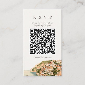 D'accompagnement Carte de réponse QR Code pour mariage à Positano s