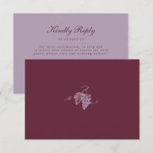 Carte de réponse QR pour mariage au vignoble Lilac