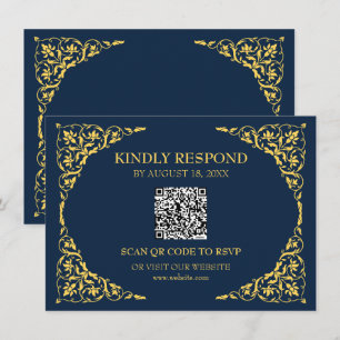 D'accompagnement Carte de réponse QR Saphir Navy