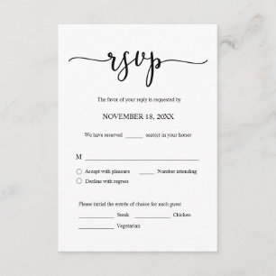 D'accompagnement Carte de réponse RSVP à l'invitation de mariage, c