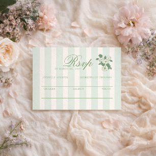 D'accompagnement Carte de réponse RSVP au jardin en vert sauge et c