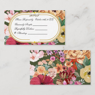 D'accompagnement Carte de réponse RSVP calligraphie florale Art Nou