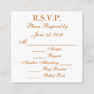 D'accompagnement Carte de réponse RSVP Longhorn Burnt Orange et Bla