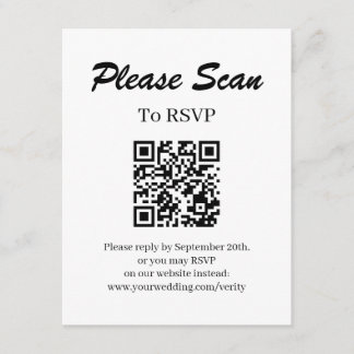 D'accompagnement Carte de réponse simple moderne avec code QR