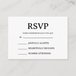 D'accompagnement Carte de réponse simple pour mariage