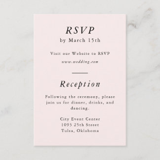 D'accompagnement Carte de réponse simple rose pour le printemps