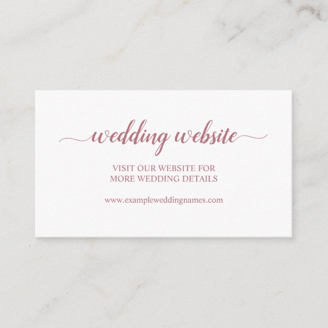 D'accompagnement Carte de site du Mariage rose Gold Simple Calligra (Devant)