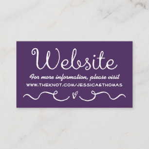 D'accompagnement Carte de site mariage Moderne violet & blanc