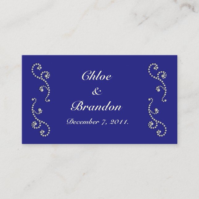 D'accompagnement Carte de site Sapphire Blue, Off White et Pearles (Devant)
