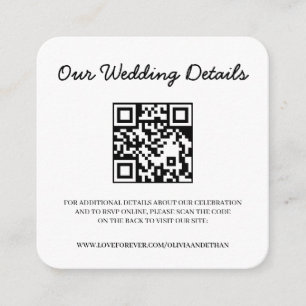 D'accompagnement Carte de site web de mariage avec code QR et carte