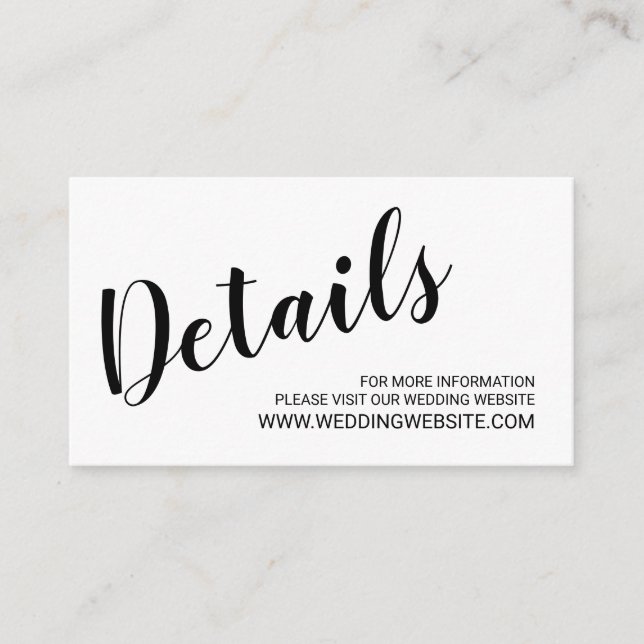 D'accompagnement Carte de site Web Mariage de script moderne (Devant)