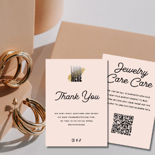 D'accompagnement Carte de soins de bijoux Merci Blush Rose