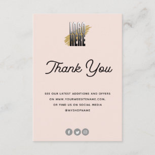 D'accompagnement Carte de soins de bijoux rose avec logo