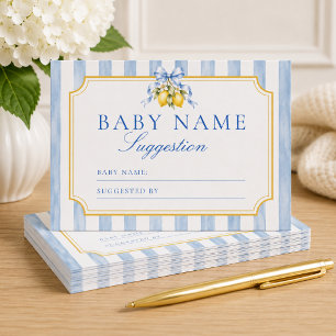 D'accompagnement Carte de suggestion de nom pour Baby Shower Amalfi