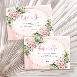 D'accompagnement Carte de tirage au sort pour Baby Shower avec fleu