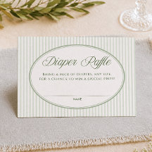 Carte de tombola de couche ovale verte