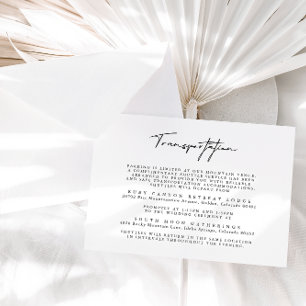 D'accompagnement Carte de transport de mariage simple noir et blanc